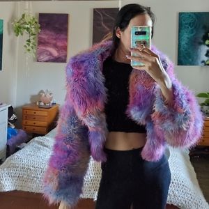 🍬 Lux Muse party Faux Fur Coat pastel festival🍬